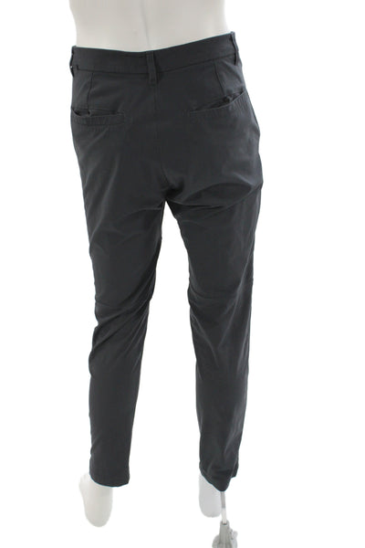 Lululemon Mens Ankle Pants Black Elastane Button Inseam 30 Size 31