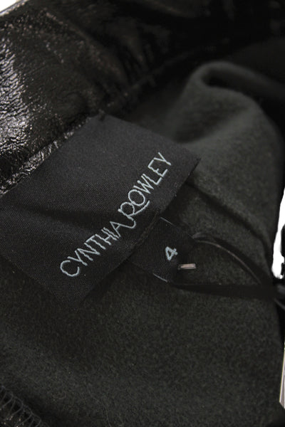 Cynthia Rowley Women Ankle Pants Black Zip Solid Inseam 30 Size 4