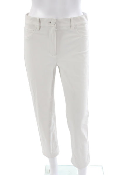 Theory Womens Beige Cropped Pants Button Closure Size 4
