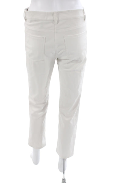 Theory Womens Beige Cropped Pants Button Closure Size 4