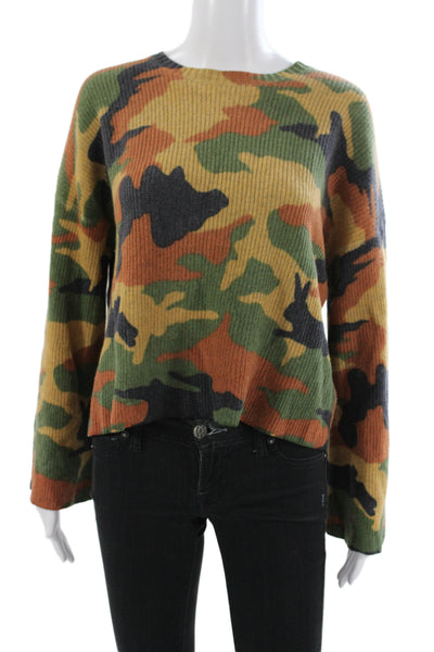 Madewell Women Pullover Camo Merino Wool Crew Neck Long Sleeve Sweater Size S