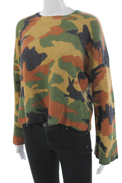 Madewell Women Pullover Camo Merino Wool Crew Neck Long Sleeve Sweater Size S