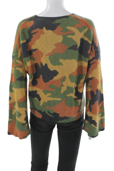 Madewell Women Pullover Camo Merino Wool Crew Neck Long Sleeve Sweater Size S