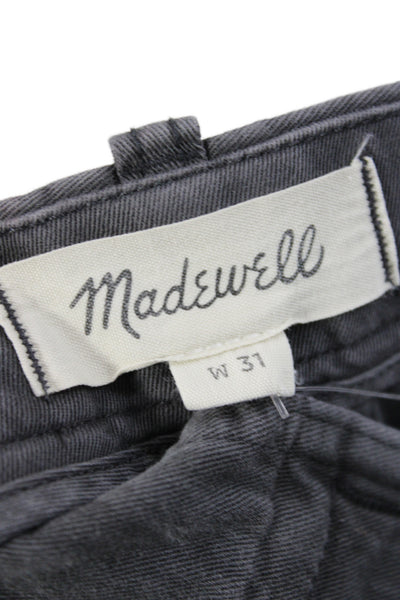 Madewell Mens Chino Gray Shorts Cotton Blend Button Casual Size 31