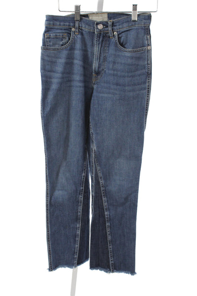Everlane Women Bootcut Jeans Blue Cotton Mid Rise Button Size 26