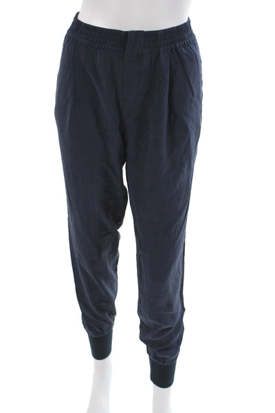 Vince Womens Jogger Pants Blue Silk Pull On Size M