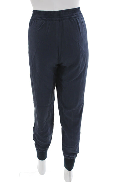 Vince Womens Jogger Pants Blue Silk Pull On Size M