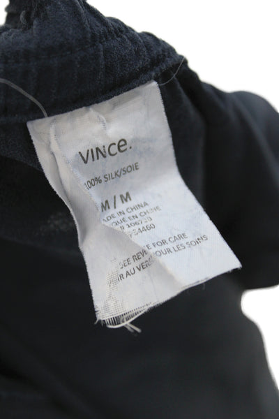 Vince Womens Jogger Pants Blue Silk Pull On Size M