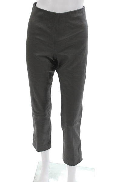 Vince Womens Ankle Black Lamb Leather Pants Size M