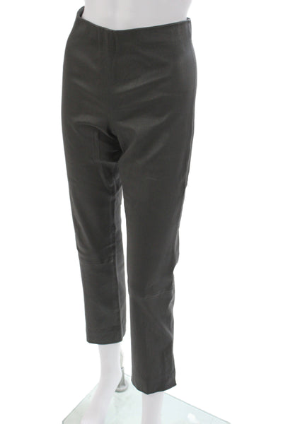 Vince Womens Ankle Black Lamb Leather Pants Size M