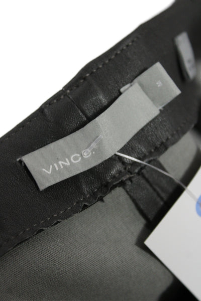 Vince Womens Ankle Black Lamb Leather Pants Size M