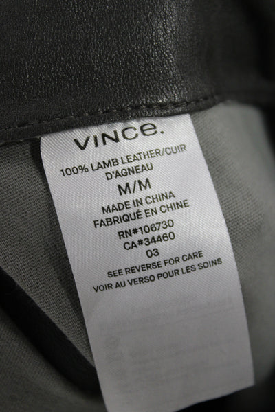 Vince Womens Ankle Black Lamb Leather Pants Size M