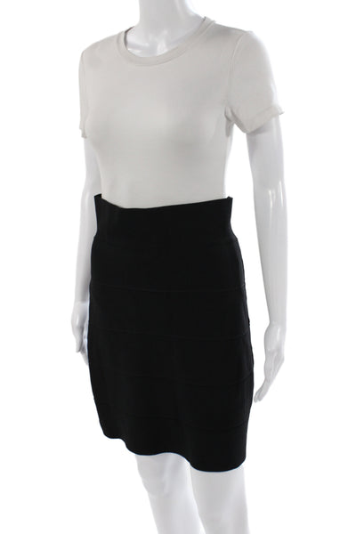 BCBGMAXAZRIA Women Bandage Mini Skirt Black Size L