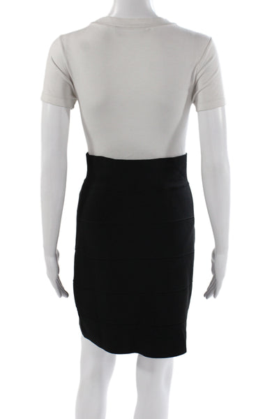 BCBGMAXAZRIA Women Bandage Mini Skirt Black Size L