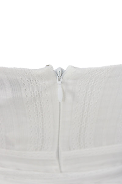 Likely Womens White Boho Maxi Dress Tie Square Neck Sleeveless Size 0