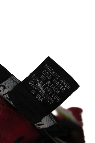 Citron Women Shift Dress Black Silk Boatneck 3/4 Sleeve Floral Size XL