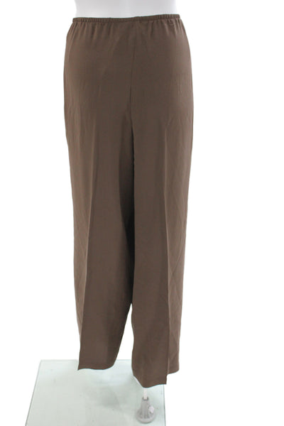Eileen Fisher Womens Silk Dress Pants Brown Zip Minimalist Size 2X