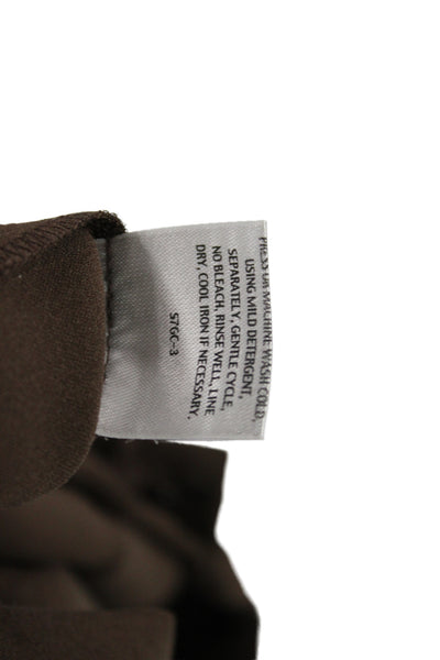 Eileen Fisher Womens Silk Dress Pants Brown Zip Minimalist Size 2X