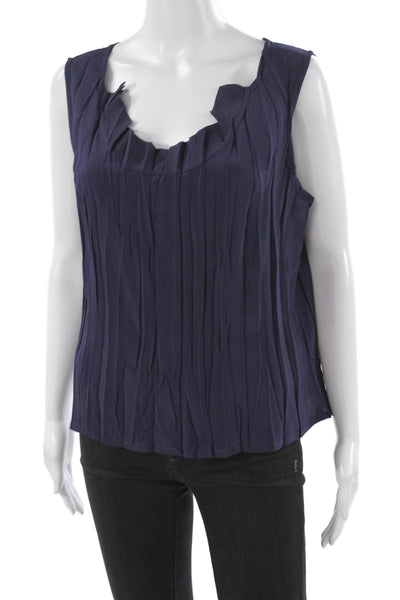 Babette Women Sleeveless Scoop Neck Basic Tank Purple Polyester Size 1X