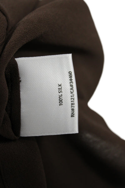 Eileen Fisher Women Silk Cowl Neck Basic Blouse Brown Size 1X
