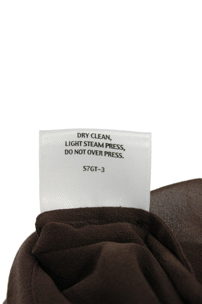 Eileen Fisher Women Silk Cowl Neck Basic Blouse Brown Size 1X