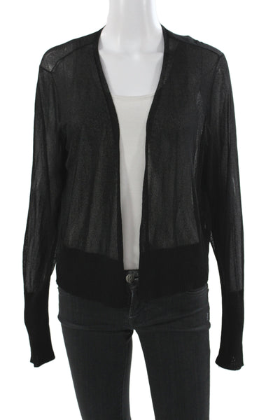 Eileen Fisher Womens Cardigan Black V-Neck Long Sleeve Viscose Size 1X