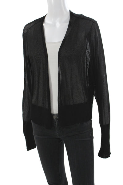 Eileen Fisher Womens Cardigan Black V-Neck Long Sleeve Viscose Size 1X