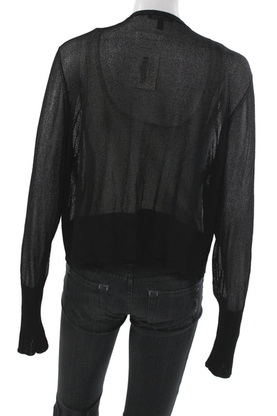 Eileen Fisher Womens Cardigan Black V-Neck Long Sleeve Viscose Size 1X