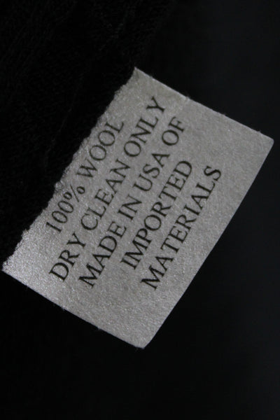 Caroline Rose Women Black 100% Wool Overcoat Open Front Size 1X