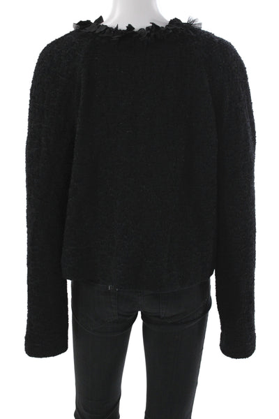 St. John Couture Womens Basic Jacket Black Zip Long Sleeve Size 16