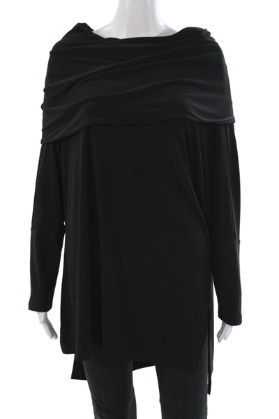 Sympli Womens Tunic Blouse Black Cowl Neck Long Sleeve Size 14