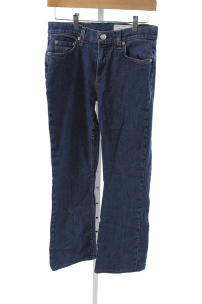 Rag & Bone Womens Straight Jeans Blue Mid Rise Button Cotton Size 26