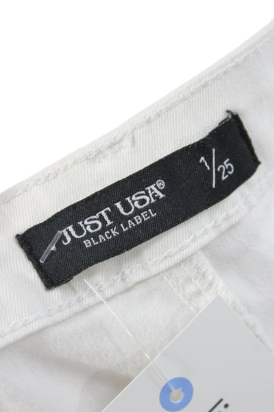 Just USA Black Label Womens Skinny White High Rise Cotton Jeans Size 25