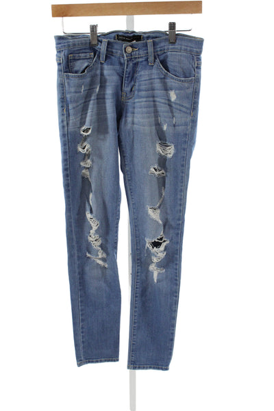 Flying Monkey Womens Skinny Distressed Blue High Rise Jeans Size 26