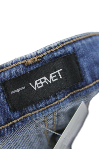 Vervet Women Skinny Jeans Blue High Rise Cotton Blend Button Size 27