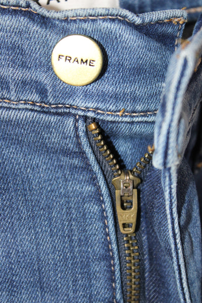 Frame Womens Cropped High Rise Blue Cotton Jeans Size 24