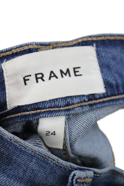 Frame Womens Cropped High Rise Blue Cotton Jeans Size 24