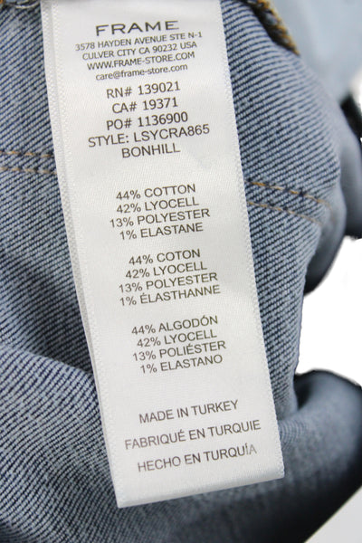 Frame Womens Cropped High Rise Blue Cotton Jeans Size 24