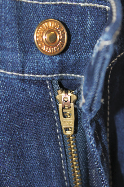 7 For All Mankind Womens Skinny High Rise Blue Jeans Button Size 24