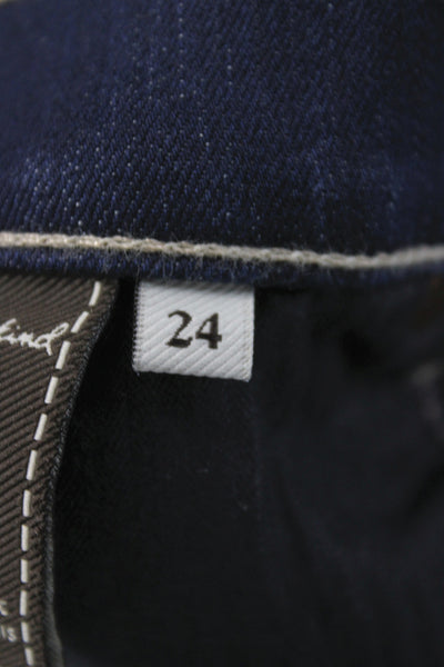 7 For All Mankind Womens Skinny High Rise Blue Jeans Button Size 24