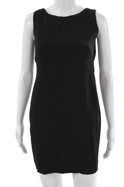Alexander Wang Women Sheath Dress Black Sleeveless Round Neck Short Zip Size 6