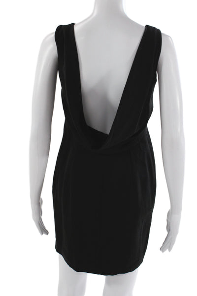 Alexander Wang Women Sheath Dress Black Sleeveless Round Neck Short Zip Size 6