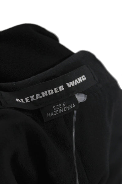 Alexander Wang Women Sheath Dress Black Sleeveless Round Neck Short Zip Size 6