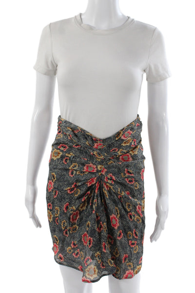 Isabel Marant Etoile Women Multicolor Floral Mini Skirt Zip Closure Size 34