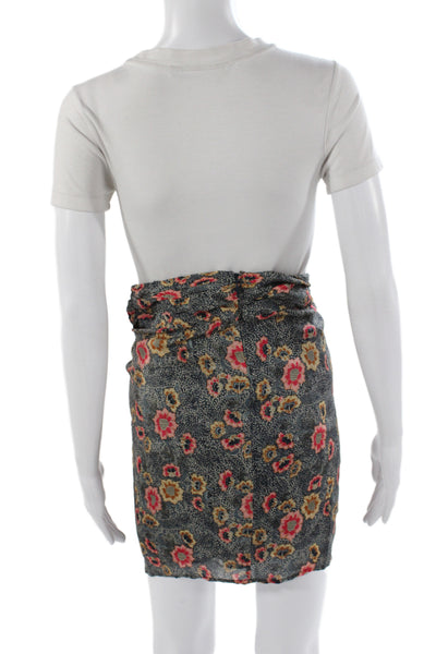 Isabel Marant Etoile Women Multicolor Floral Mini Skirt Zip Closure Size 34