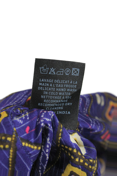 Isabel Marant Womens Blue Silk Geometric Mini Skirt Tie Size 40