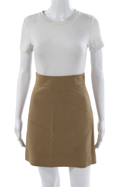 Theory Women Mini Brown Viscose Skirt Size 00