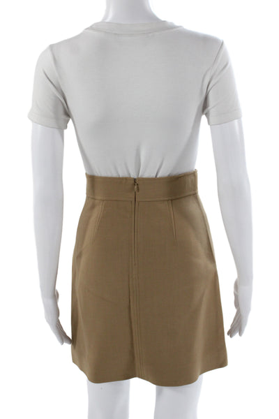 Theory Women Mini Brown Viscose Skirt Size 00