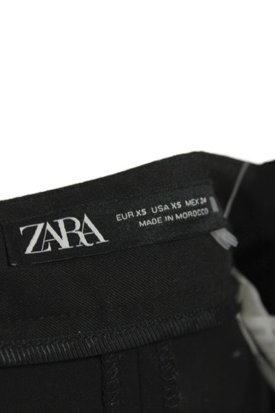 Zara Women Mini Skort Black Polyester Zip Size XS