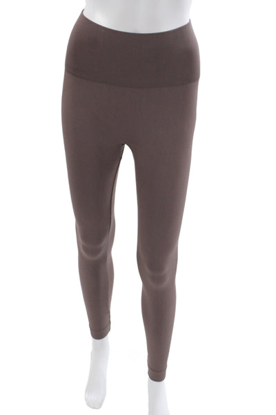 Set Active Womens Ankle Leggings Brown Nylon Athleisure Size XS